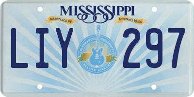 MS license plate LIY297