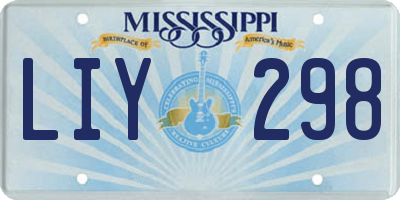 MS license plate LIY298