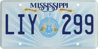MS license plate LIY299