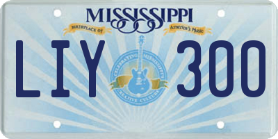 MS license plate LIY300