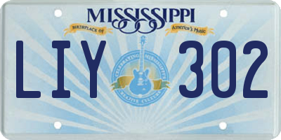 MS license plate LIY302