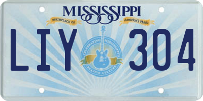 MS license plate LIY304