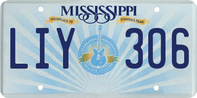 MS license plate LIY306