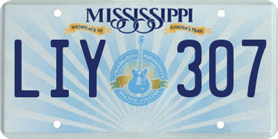 MS license plate LIY307