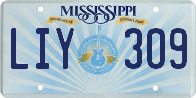 MS license plate LIY309