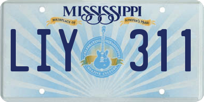 MS license plate LIY311