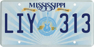 MS license plate LIY313