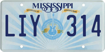 MS license plate LIY314