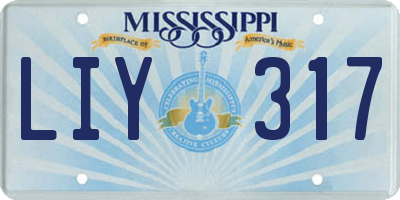 MS license plate LIY317