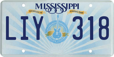 MS license plate LIY318