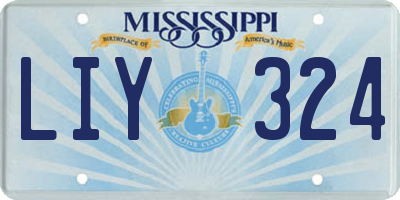 MS license plate LIY324