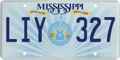 MS license plate LIY327