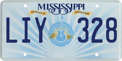 MS license plate LIY328