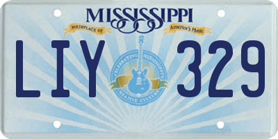 MS license plate LIY329
