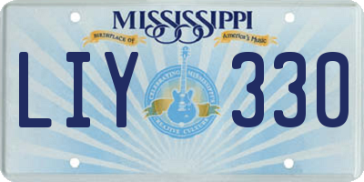 MS license plate LIY330