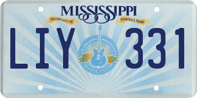 MS license plate LIY331