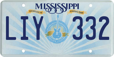 MS license plate LIY332