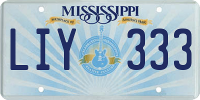 MS license plate LIY333