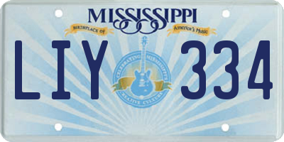 MS license plate LIY334