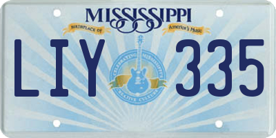 MS license plate LIY335