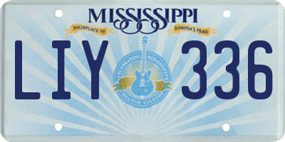 MS license plate LIY336
