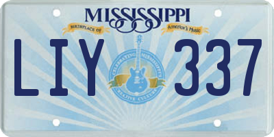 MS license plate LIY337