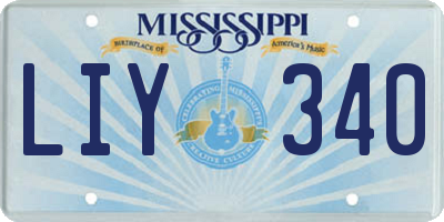 MS license plate LIY340