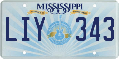 MS license plate LIY343
