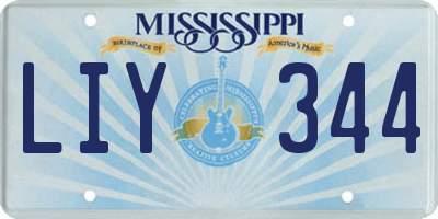 MS license plate LIY344