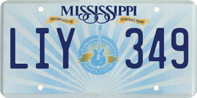 MS license plate LIY349