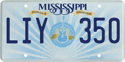 MS license plate LIY350
