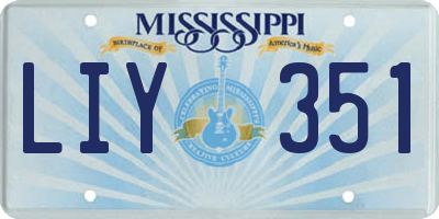 MS license plate LIY351