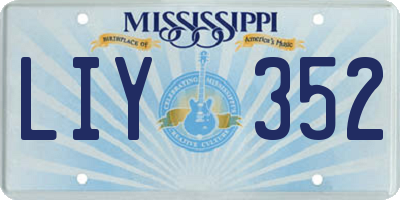 MS license plate LIY352
