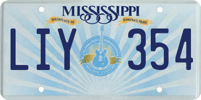 MS license plate LIY354
