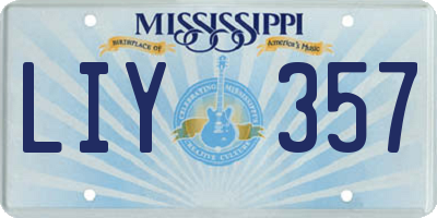 MS license plate LIY357