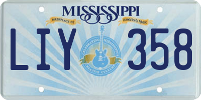 MS license plate LIY358