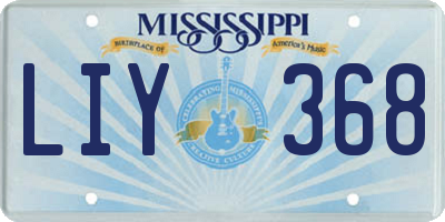 MS license plate LIY368