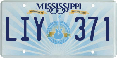 MS license plate LIY371