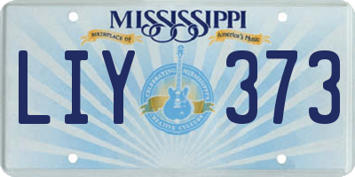 MS license plate LIY373
