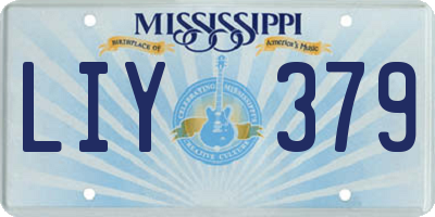 MS license plate LIY379