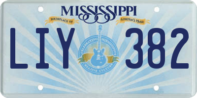 MS license plate LIY382