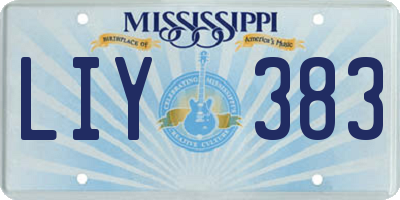 MS license plate LIY383