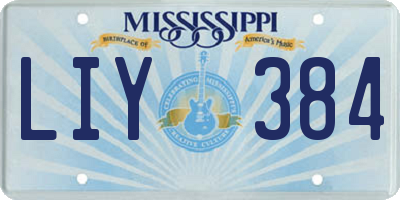 MS license plate LIY384