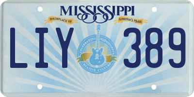 MS license plate LIY389