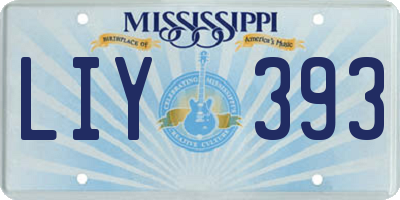 MS license plate LIY393