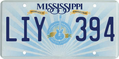 MS license plate LIY394