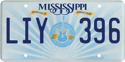 MS license plate LIY396