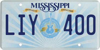 MS license plate LIY400