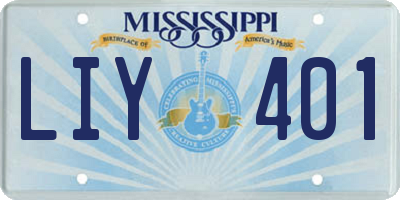 MS license plate LIY401