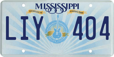 MS license plate LIY404